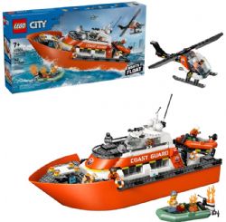 LEGO CITY - LE BATEAU DE SAUVETAGE ET L'HÉLICOPTÈRE DE LA GARDE CÔTIÈRE #60504